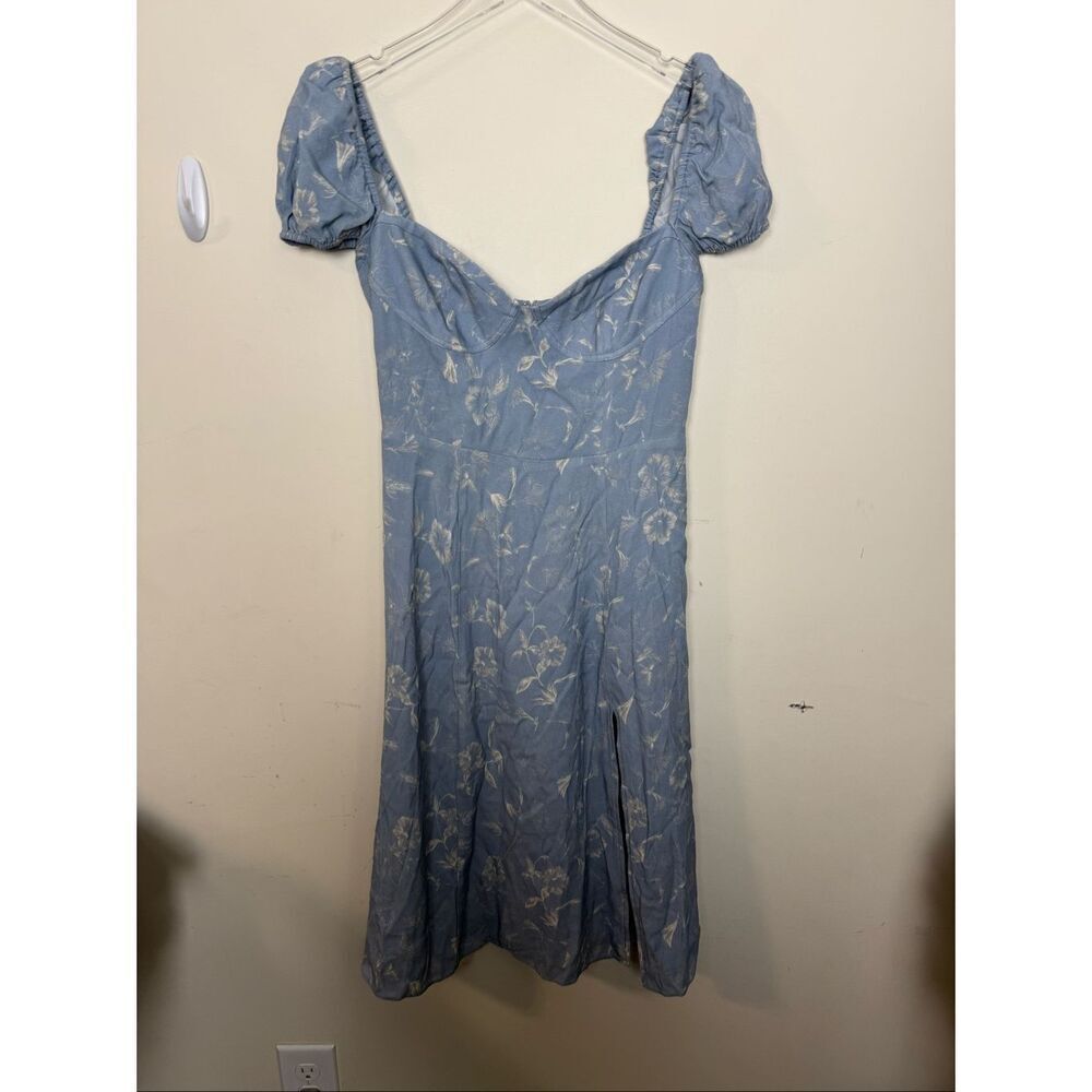 Aritzia Sunday Best Savannah Dress in Dune Blue/Whisper White Small